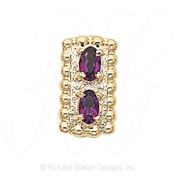 GS306 AMY - 14 Karat Gold Amethyst Slide 